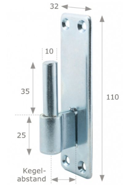 Plattenkloben hell verzinkt Kegel 10 X 35 mm