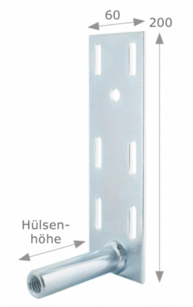 Platte für Isokloben 200 X 60 X 4 mm